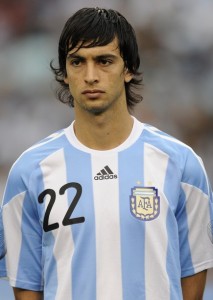 Argentina's midfielder Javier Pastore pi